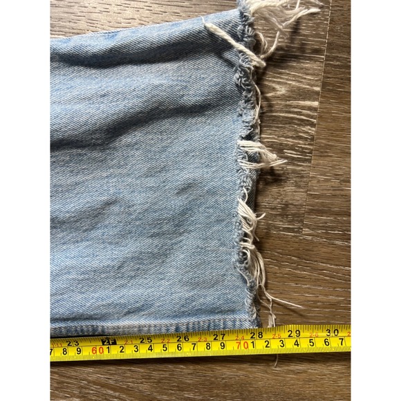 ZARA High Rise Wide Leg Distressed Light Wash Denim Jeans Women Size 4 - Picture 5 of 7